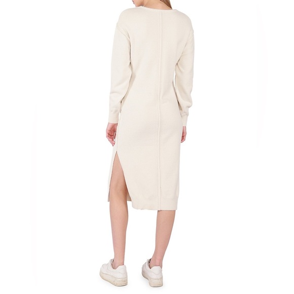 Dex Size S Cream Color Long Sweater Dress - Picture 2 of 4